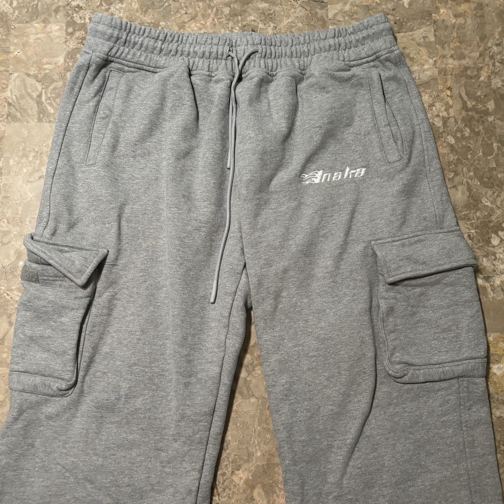 Inaka Power Sweatpants Mens Large Grey Cargo Baggy Gym Lifting